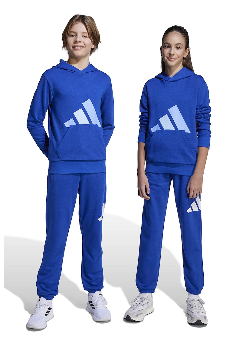 Pantaloni de trening cu logo si snur in talie Essentials - Alb/Albastru royal