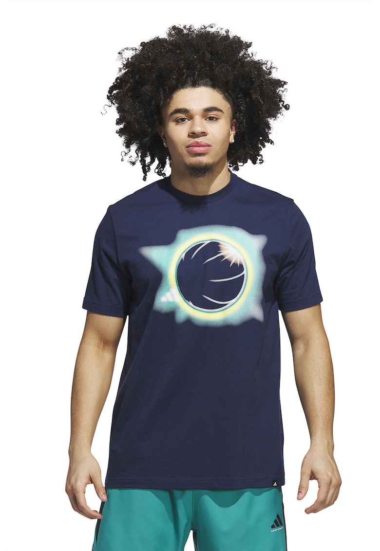 Tricou regular fit cu imprimeu grafic - Bleumarin