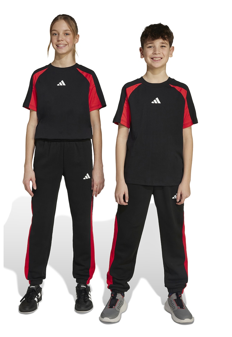 Pantaloni de trening cu insertii contrastante - Rosu/Negru