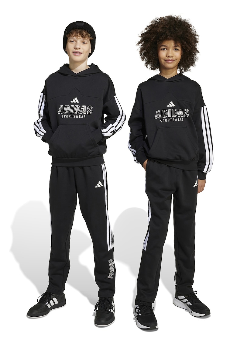 Pantaloni de trening cu detaliu logo - Alb/Negru