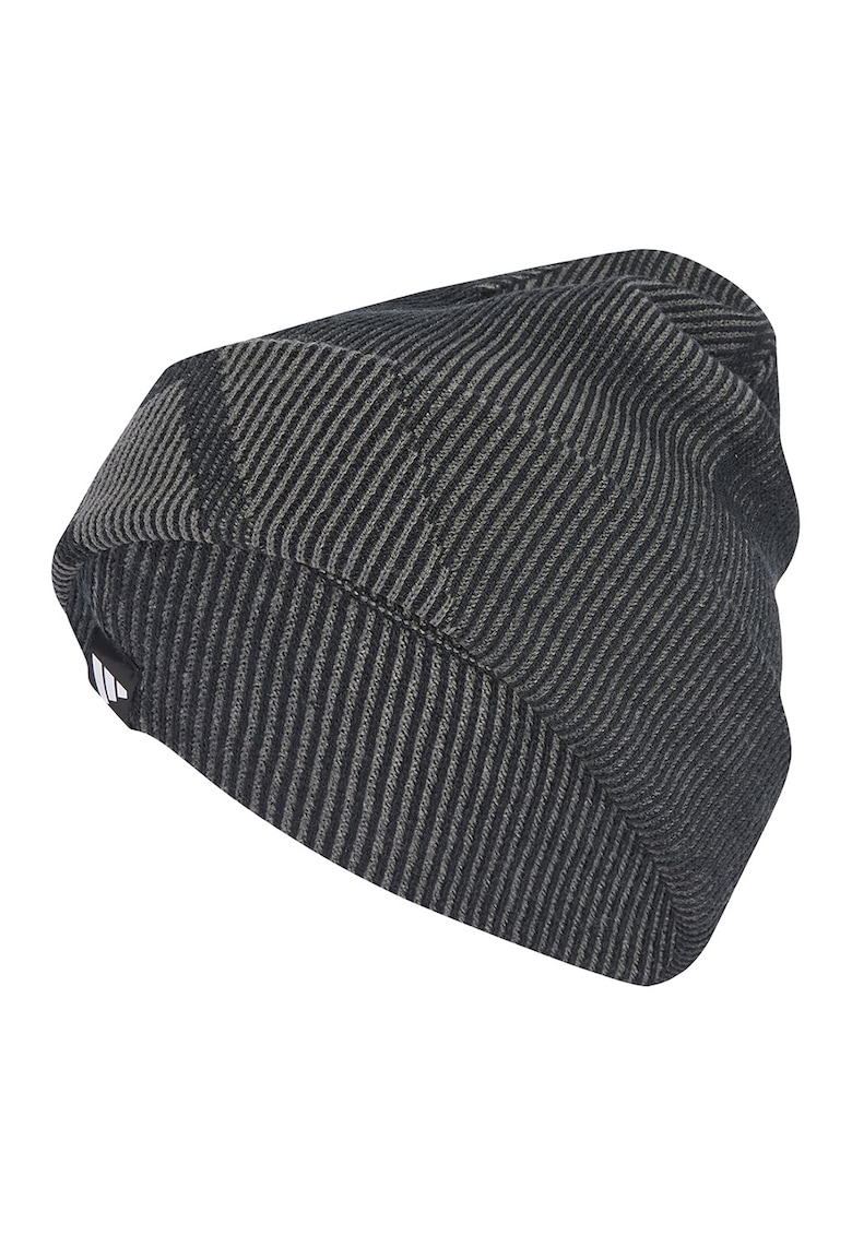 Caciula unisex striata tricotata - Gri inchis