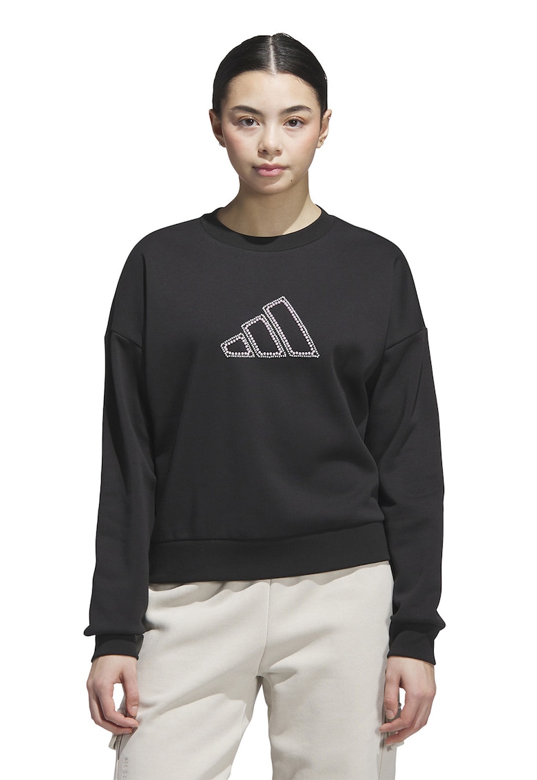 Bluza de trening lejera cu maneci cazute - Alb/Negru