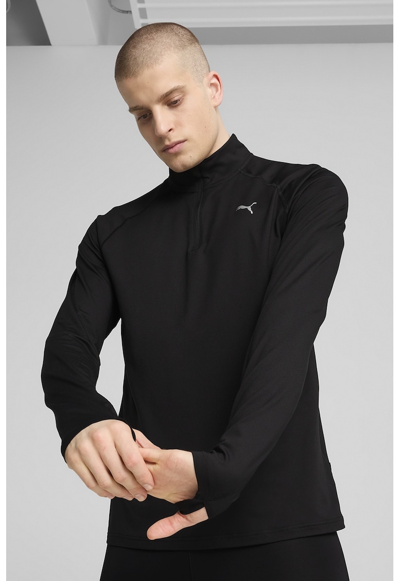 Bluza de trening cu fenta cu fermoar - pentru alergare Velocity Cloudspun - Alb/Negru