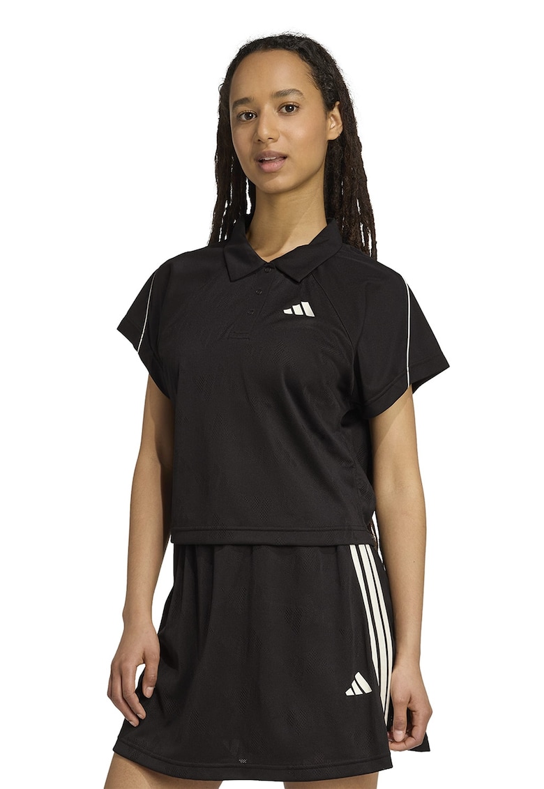 Tricou polo Stadium - Negru/Alb optic