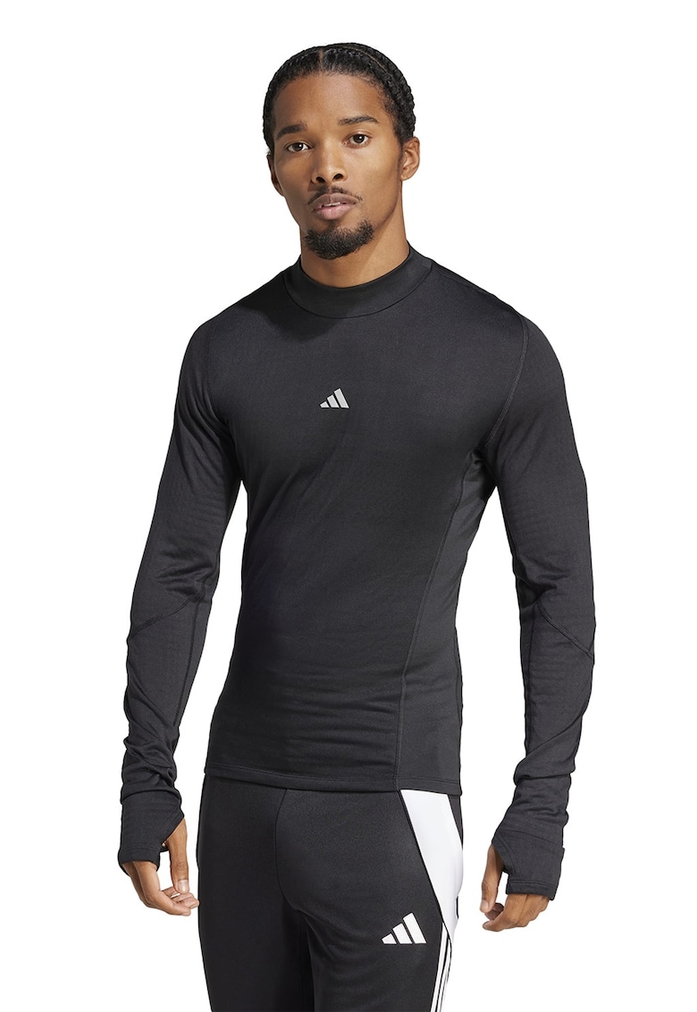 Bluza slim fit cu logo - Negru/Alb optic
