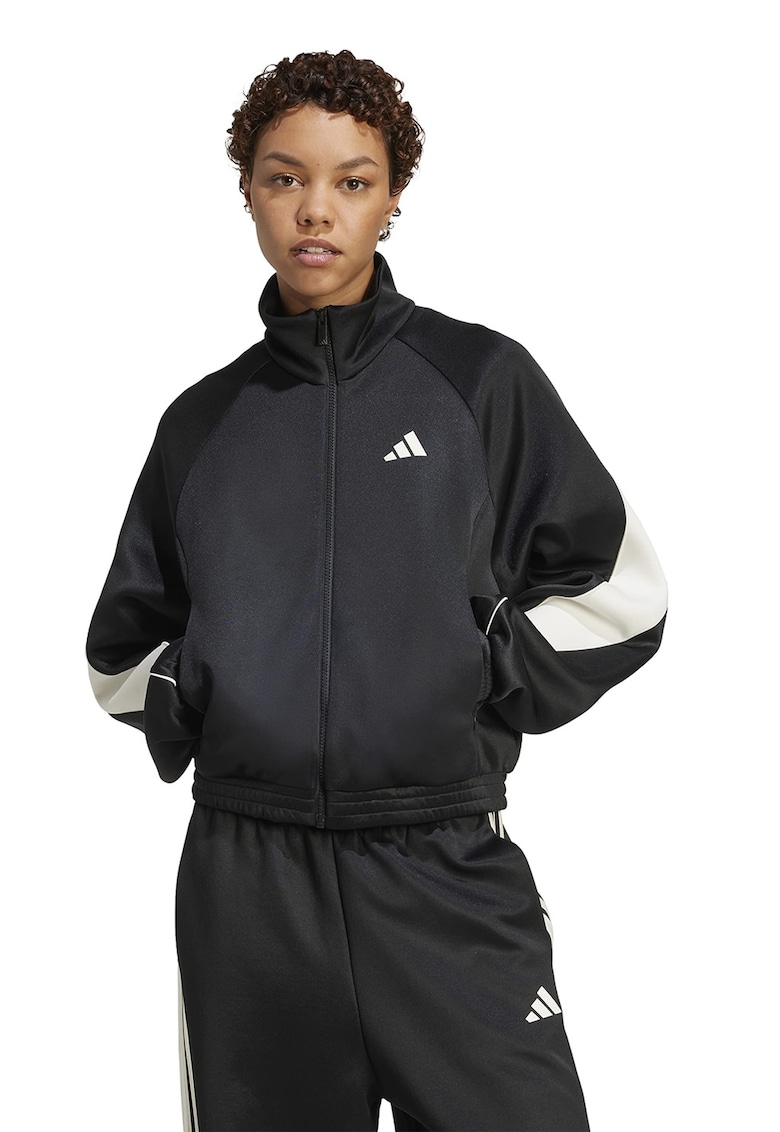 Bluza de trening cu fermoar si maneci raglan Stadium - Negru stins/Alb murdar