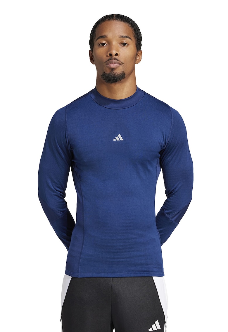 Bluza slim fit cu logo - Albastru inchis/Alb optic