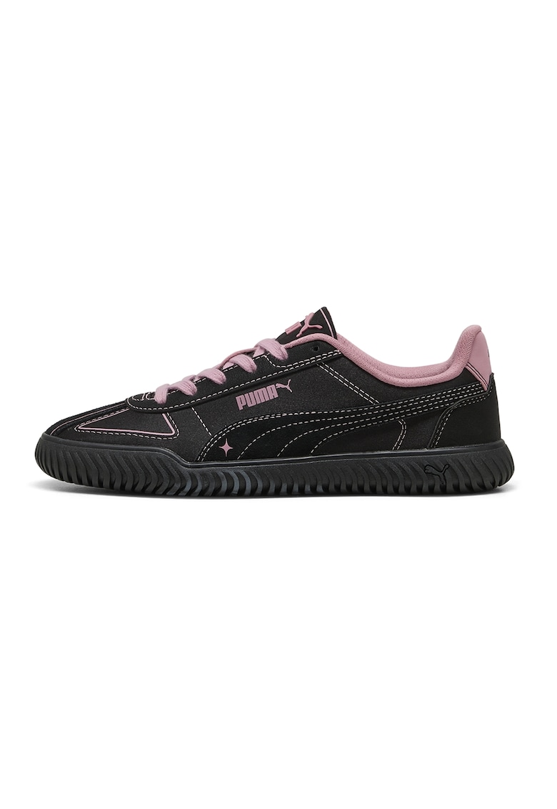 Pantofi sport Club Kayzer de piele ecologica si material textil - Negru/Roz prafuit