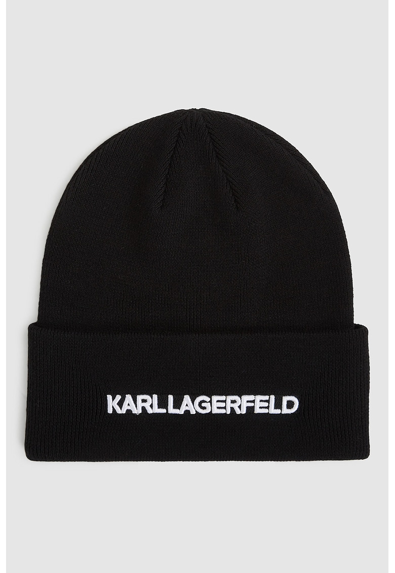 Caciula cu broderie logo - Negru/Alb optic