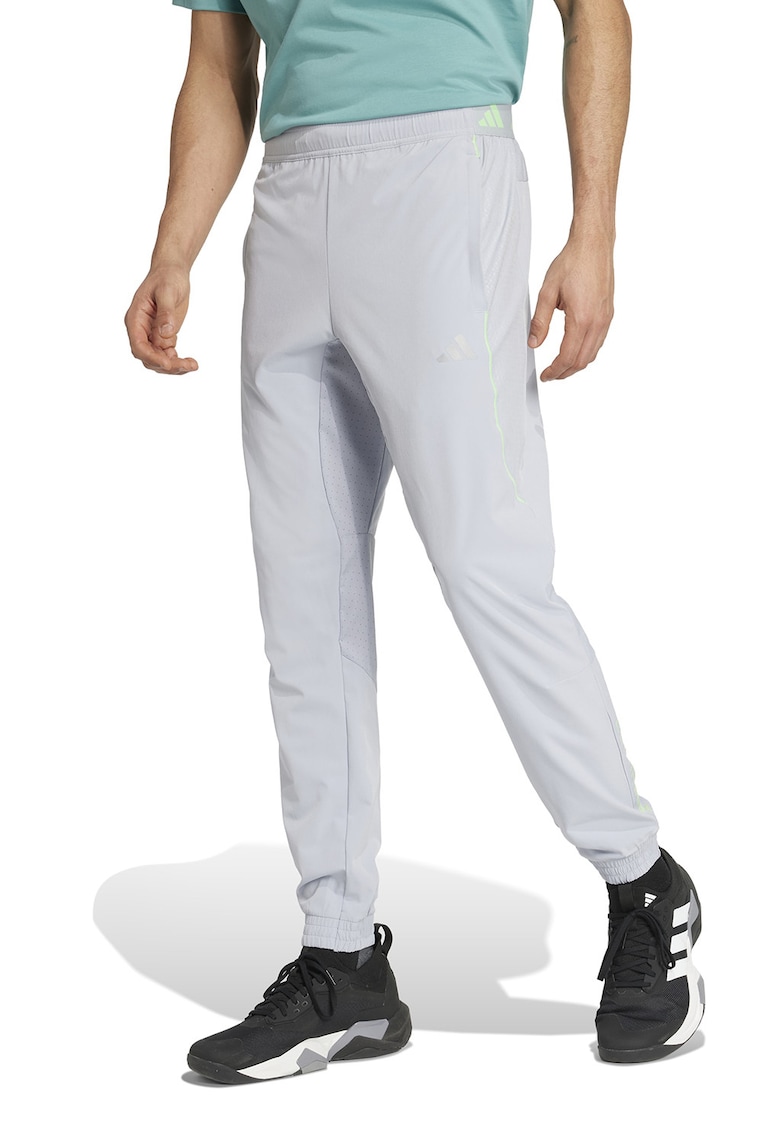 Pantaloni slim fit pentru fitness Tech - Verde/Gri deschis