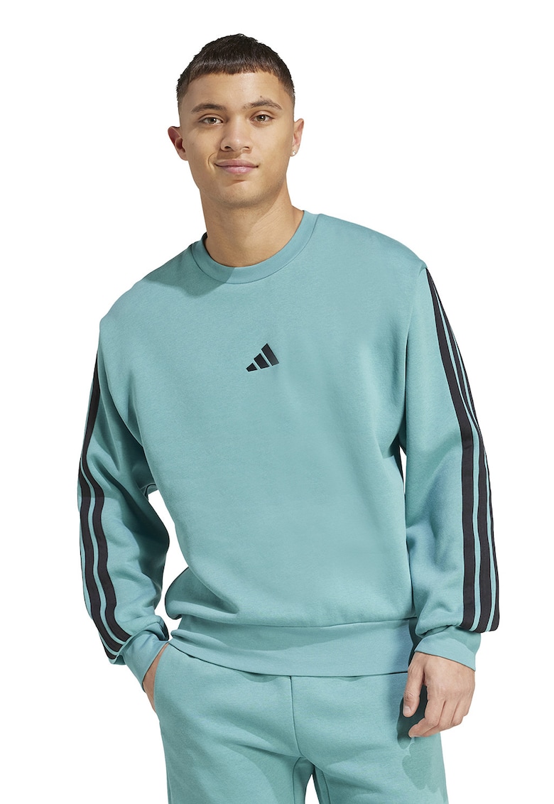 Bluza de trening din amestec de bumbac cu detaliu monograma - Turcoaz/Negru stins