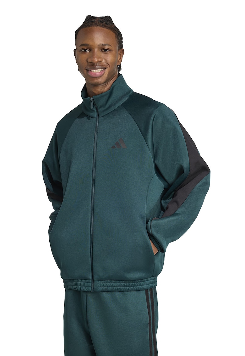 Bluza de trening cu fermoar si guler rigid Stadium - Negru/Verde englez