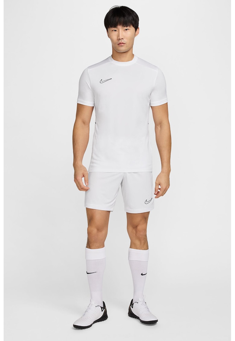 Tricou slim-fit pentru fotbal - Negru stins/Alb optic