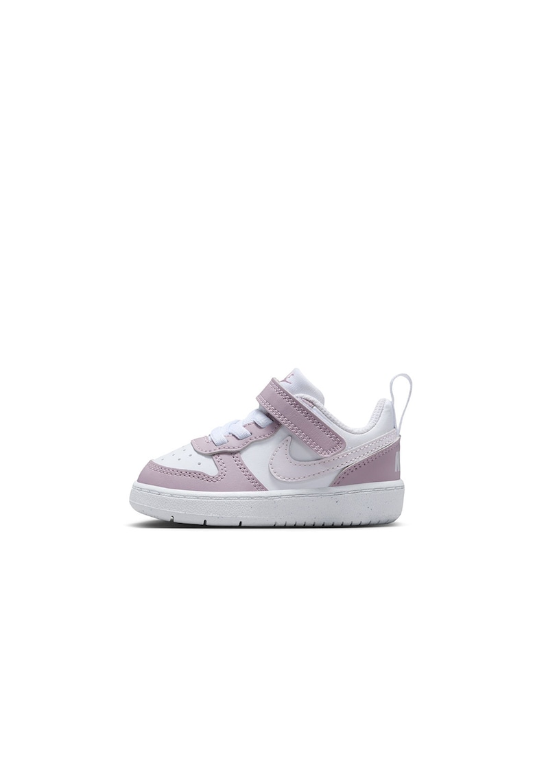 Pantofi sport Court Borough cu inchidere velcro - Alb/Roz prafuit