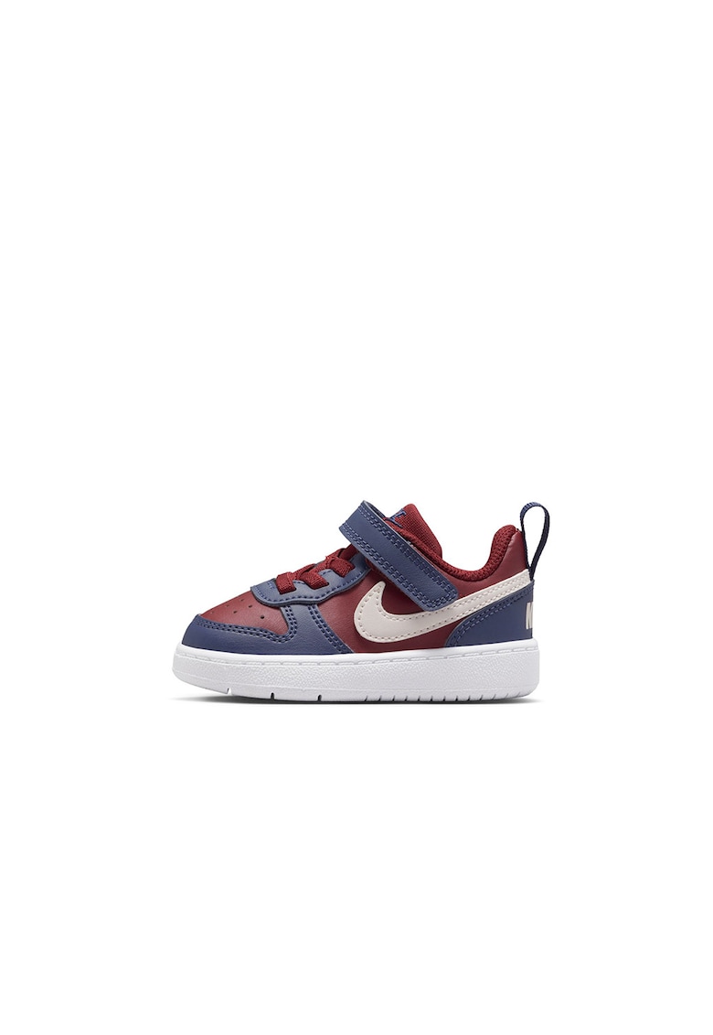 Pantofi sport Court Borough cu inchidere velcro - Alb/Visiniu/Albastru inchis