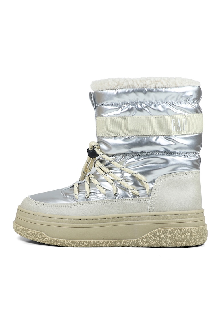 Cizme flatform - Alb murdar