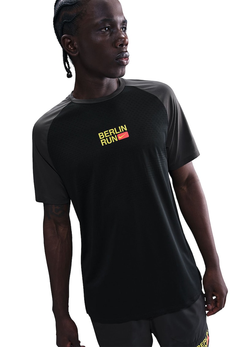 Tricou cu maneci raglan pentru alergare M City - Negru/Gri antracit