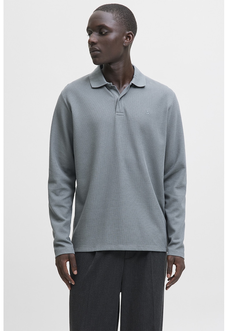 Bluza polo cu model uni - Gri
