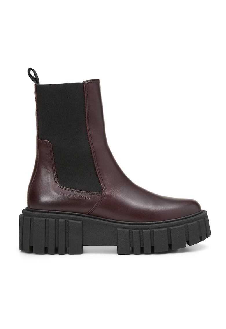 Ghete Chelsea de piele - Maro inchis