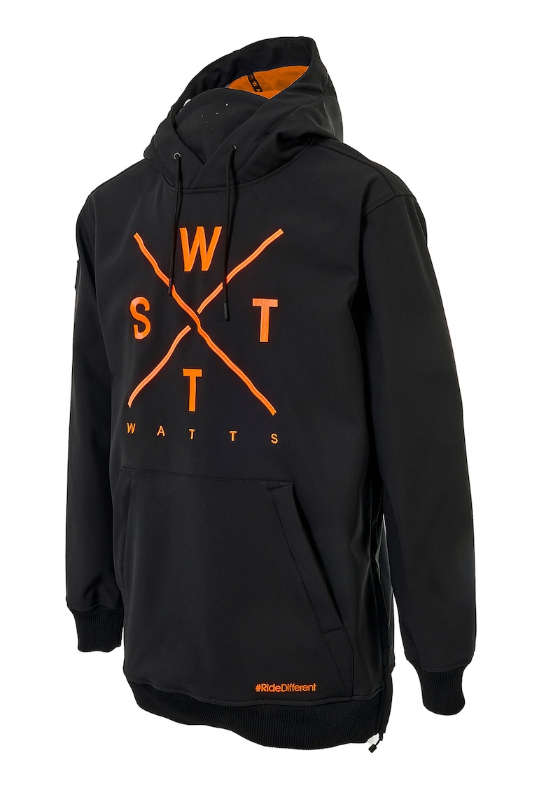 Hanorac cu logo pentru snowboard Orbital - Negru/Portocaliu mandarina