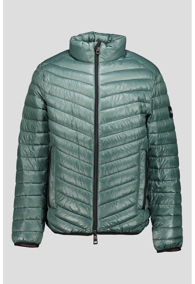 Jacheta cu fermoar si guler mediu - Verde aquamarin