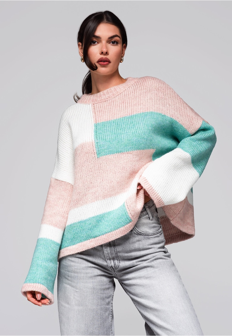 Pulover colorat  LW-SWSW-0108 - Roz deschis