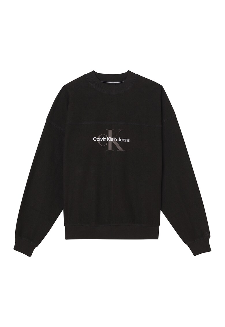 Bluza sport supradimensionata cu maneci cazute - Negru