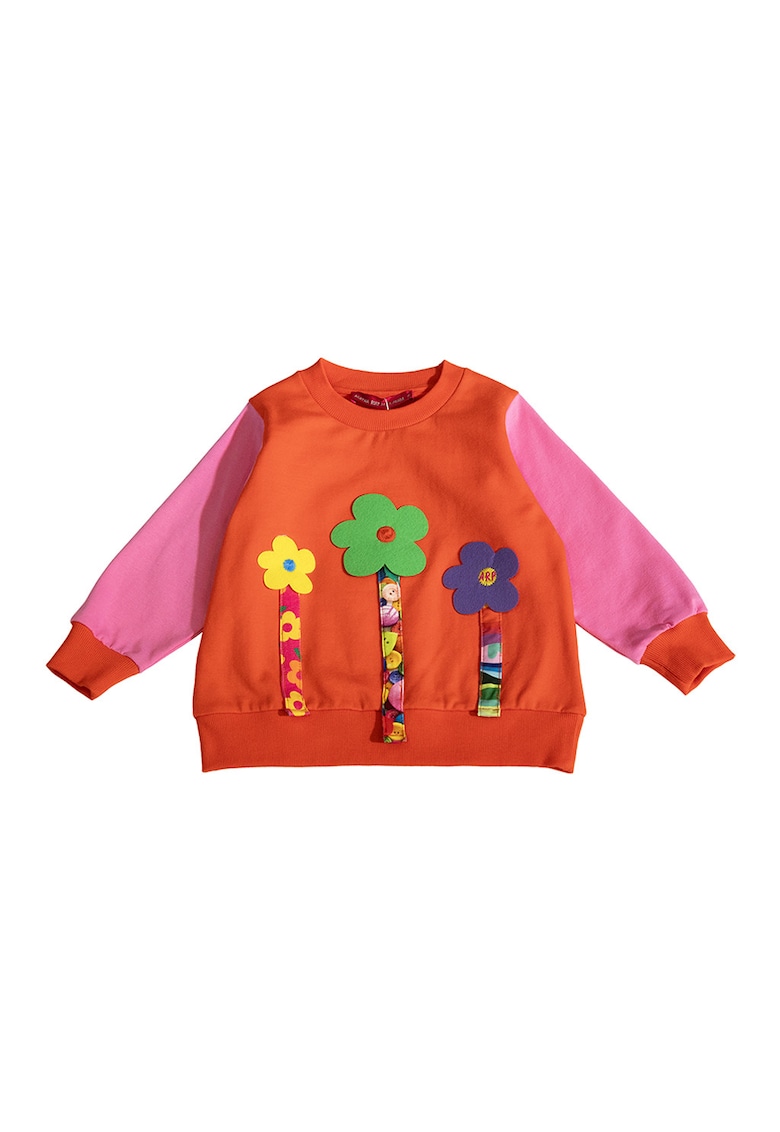 Bluza de trening cu decolteu la baza gatului - din amestec de bumbac - Multicolor