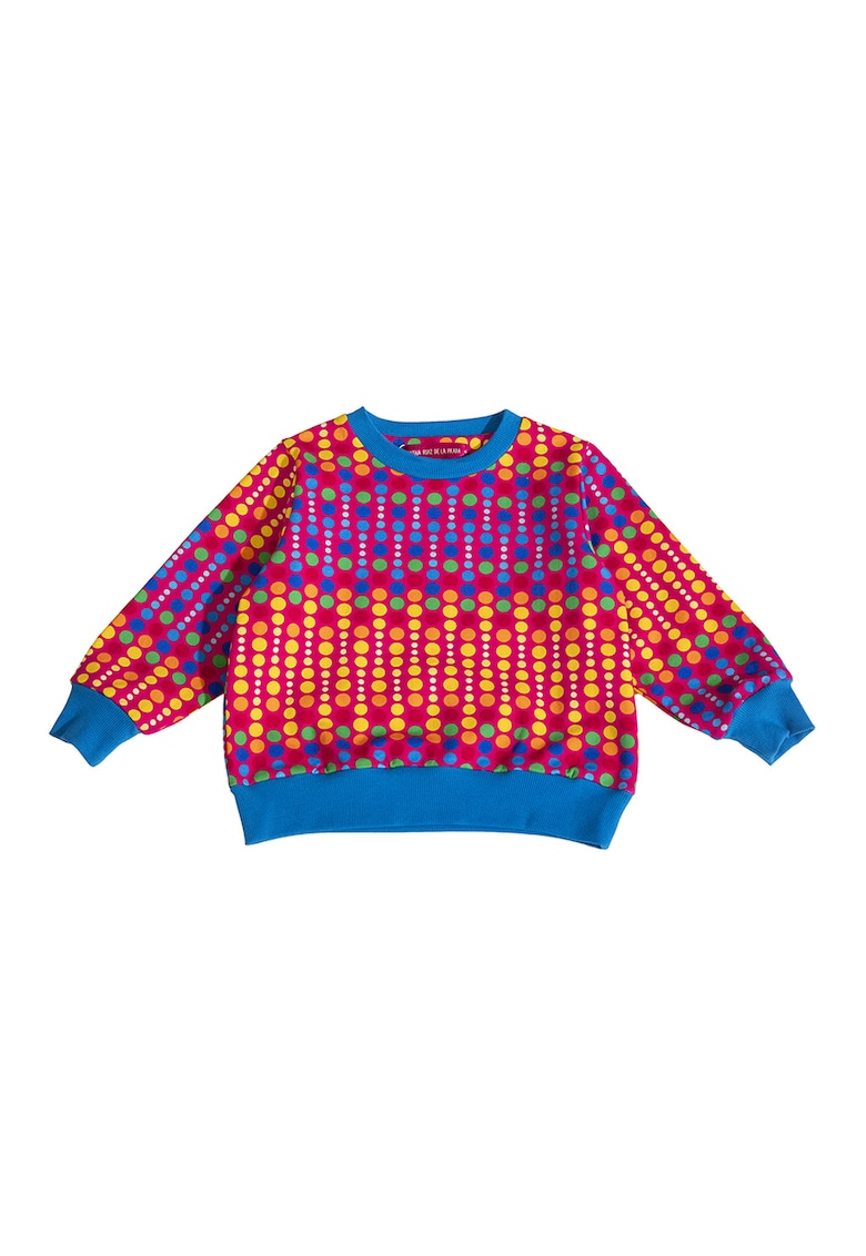 Bluza de trening cu decolteu la baza gatului si imprimeu grafic - Multicolor