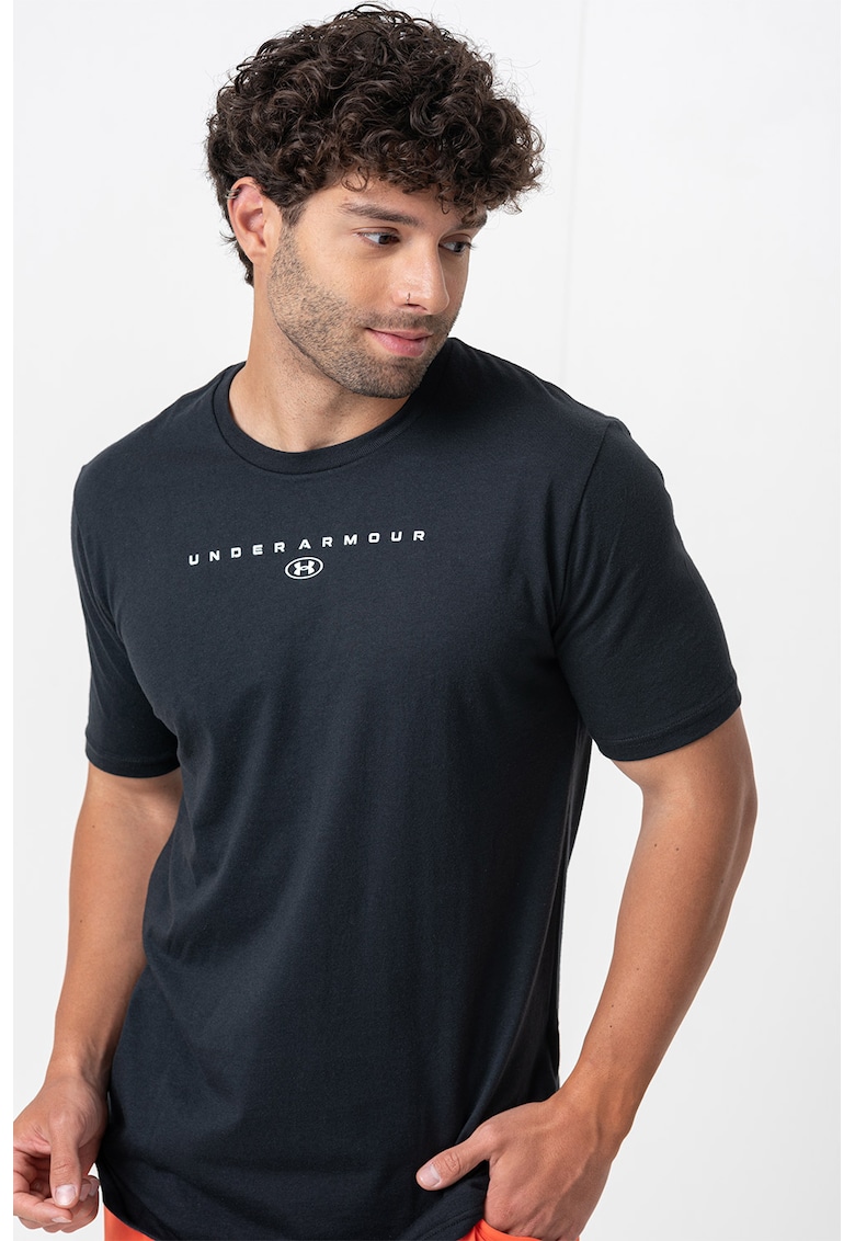 Tricou cu imprimeu logo Stacked - Albastru ultramarin