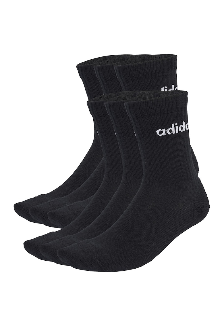 Set de 6 perechi de sosete - Negru stins/Alb murdar