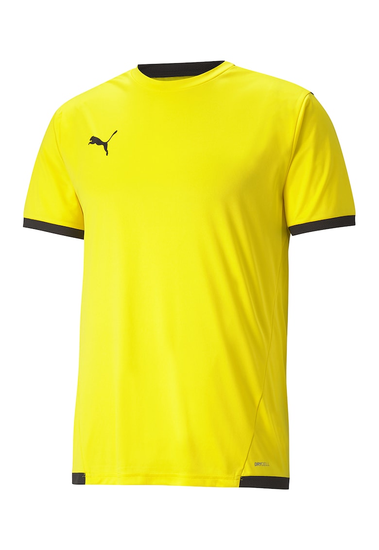 Tricou cu decolteu la baza gatului pentru fotbal teamLIGA - Negru/Galben