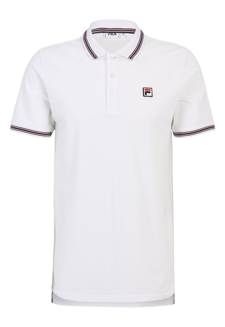 Tricou polo barbati  Lubbeek alb - bumbac - croiala regulata - guler cu trei nasturi
