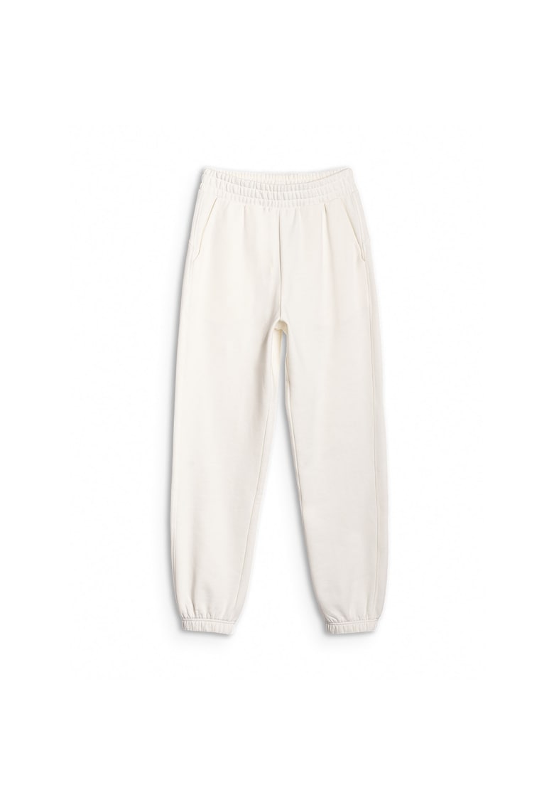 Pantaloni sport dama  jogger - alb - bumbac 80% - primavara-vara 2025