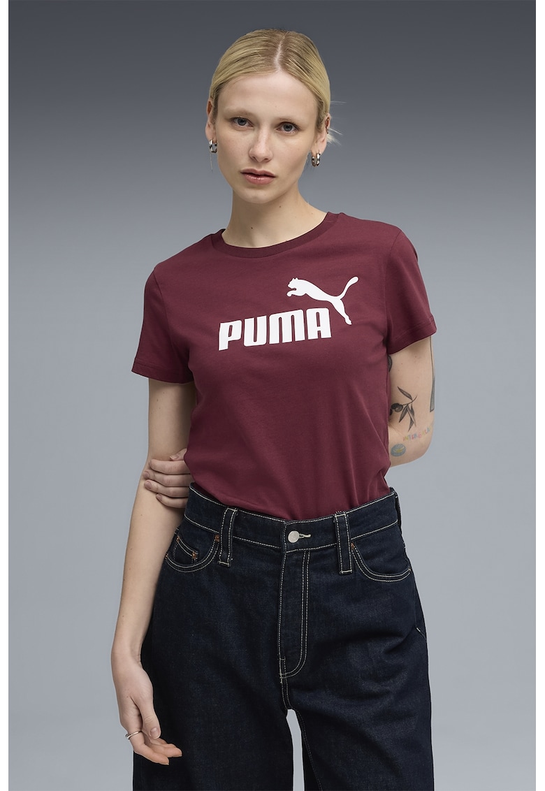 Tricou de bumbac ESS No. 1 - Alb/Visiniu