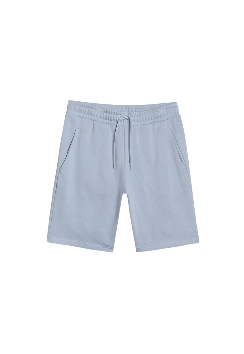 Pantaloni scurti barbati  albastru - bumbac/poliester - croiala normala - fara captuseala