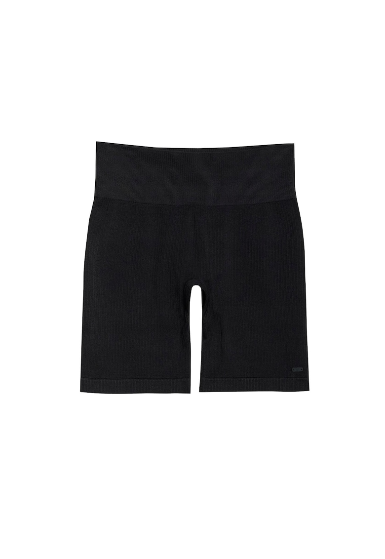 Colanti Scurti de Antrenament FNK F014 pentru Femei - Talia Inalta - Slim Fit - Dry - Negru Intens