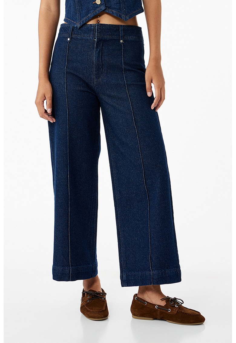 Blugi drepti crop - Bleumarin