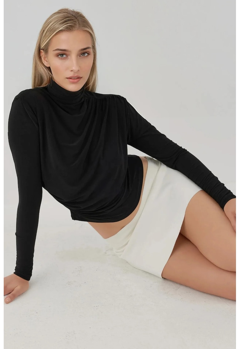 Bluza dama -  tricot - maneca lunga - negru