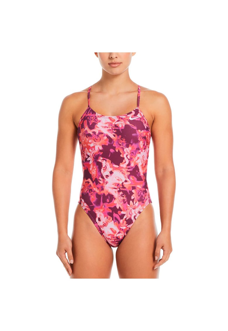 Costum inot piscina femei  Multi Print Cutout One Piece - Roz