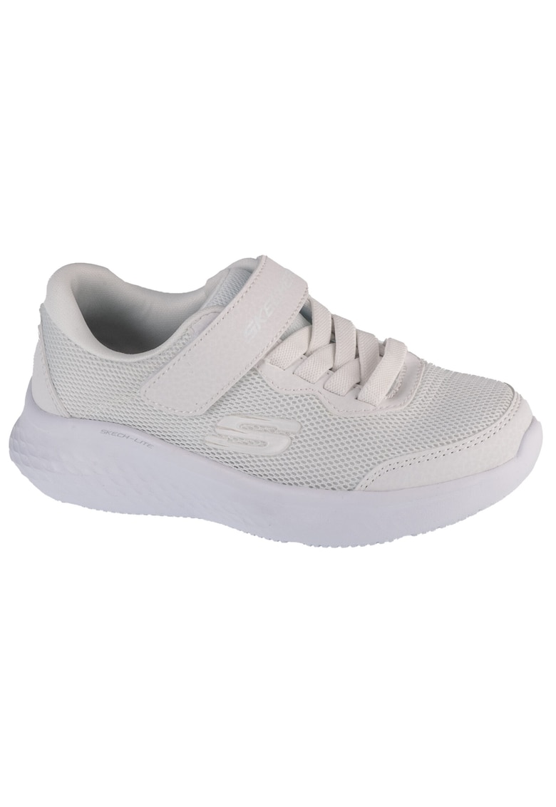 Pantofi sport Skech-Lite Pro cu insertii de piele ecologica si velcro - Alb