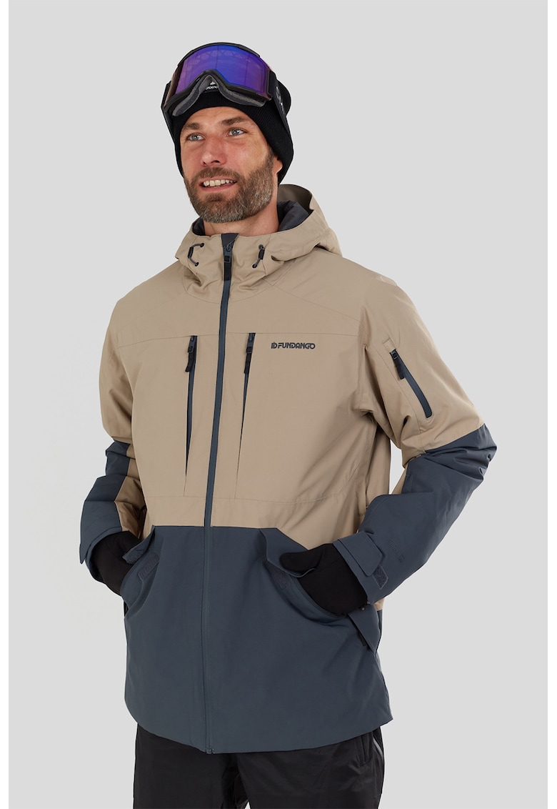 Geaca cu aspect contrastant pentru ski Baily Allmountain - Albastru prafuit/Maro nisip