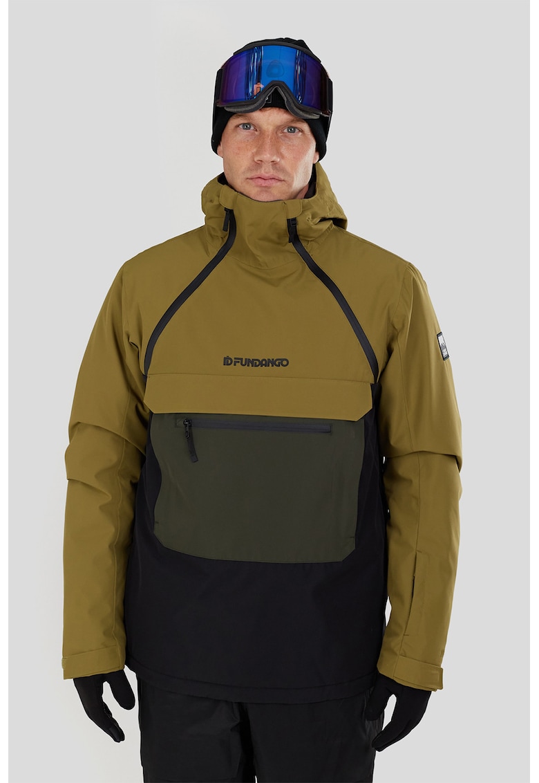 Geaca impermeabila pentru ski Hydra ECO Anorak - Negru/Verde masliniu