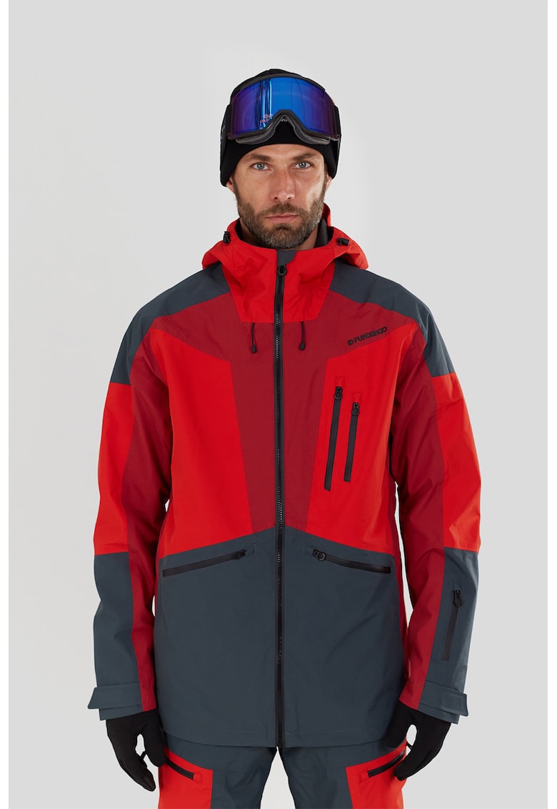 Jacheta impermeabila pentru ski Rigel 3L - Rosu/Gri antracit