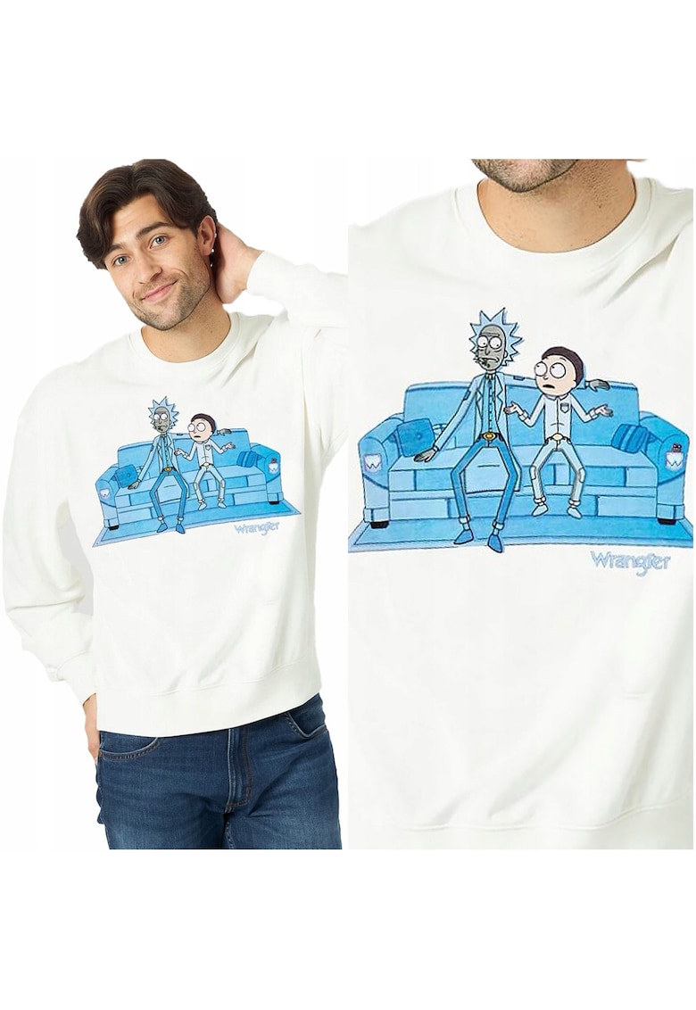 Hanorac barbati -  Rick & Morty Crew - regular fit - alb - Alb