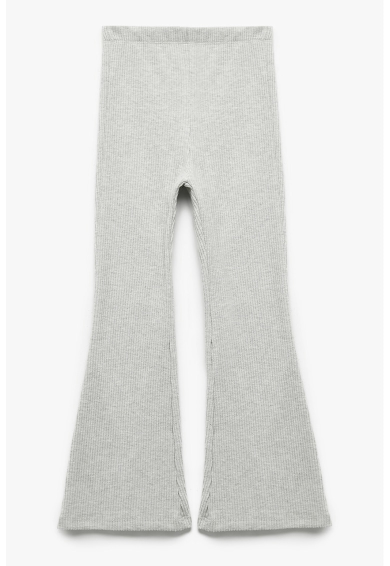 Colanti evazati cu talie elastica - Gri deschis melange