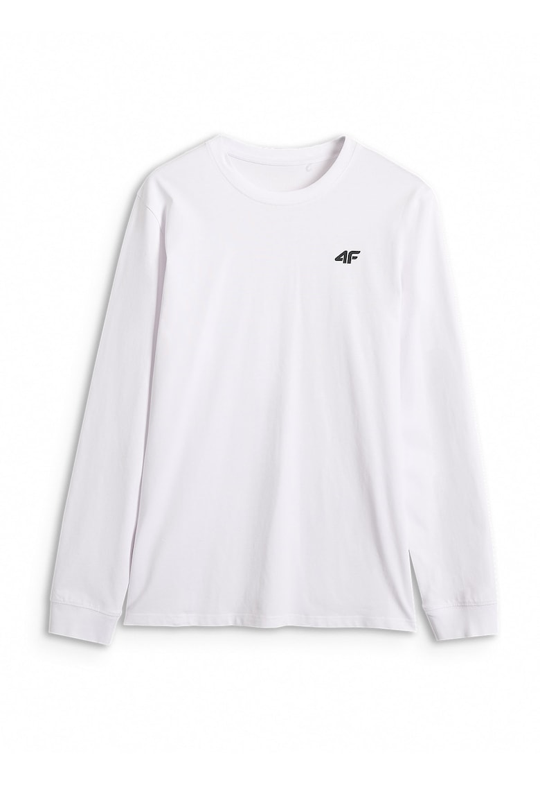 Bluza barbati  cu maneca lunga - alb - bumbac