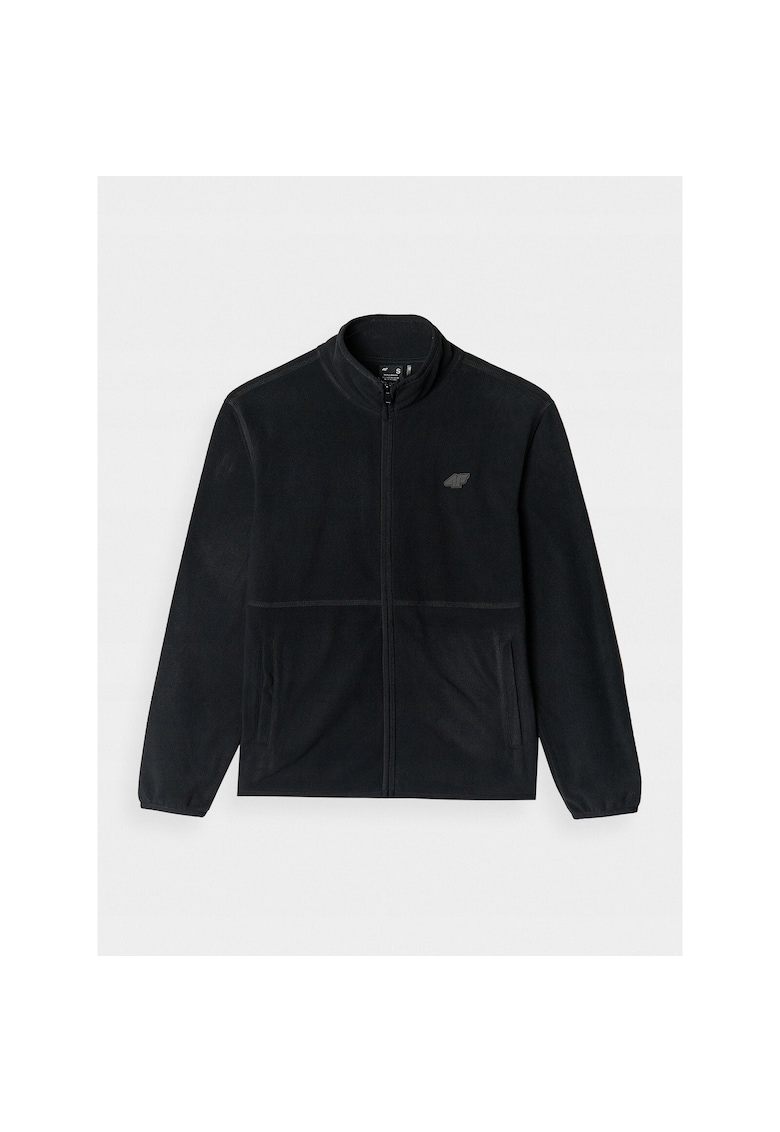 Hanorac sport dama  fleece - guler inalt - negru