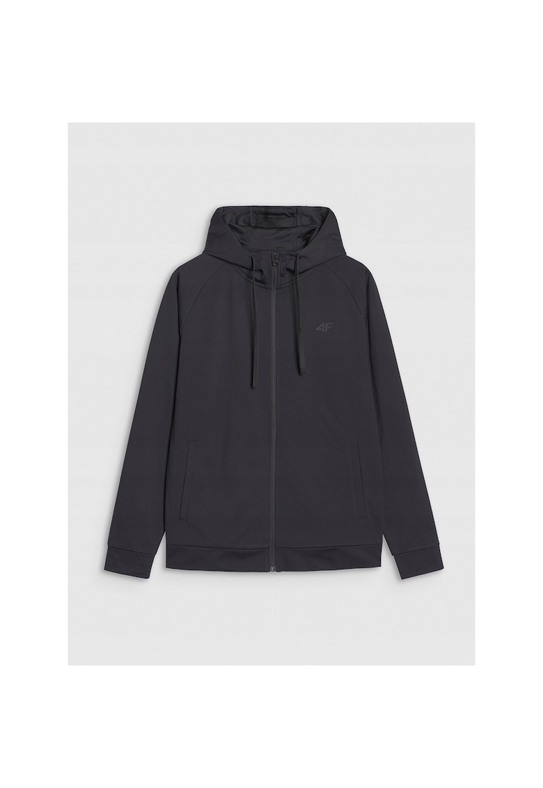 Hanorac sport  negru - cu gluga - uscare rapida - fleece