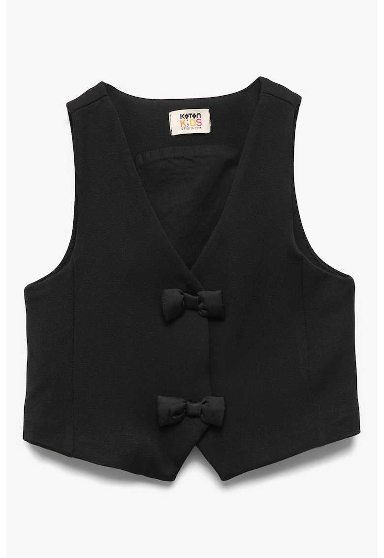 Vesta cu model uni si nasturi - Negru